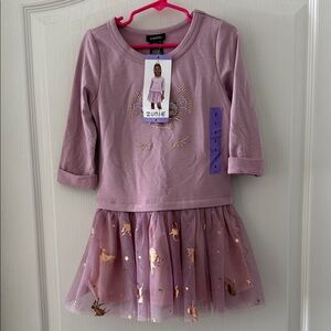 Zunie Girls Dusty Mauve Unicorn Tulle Dress